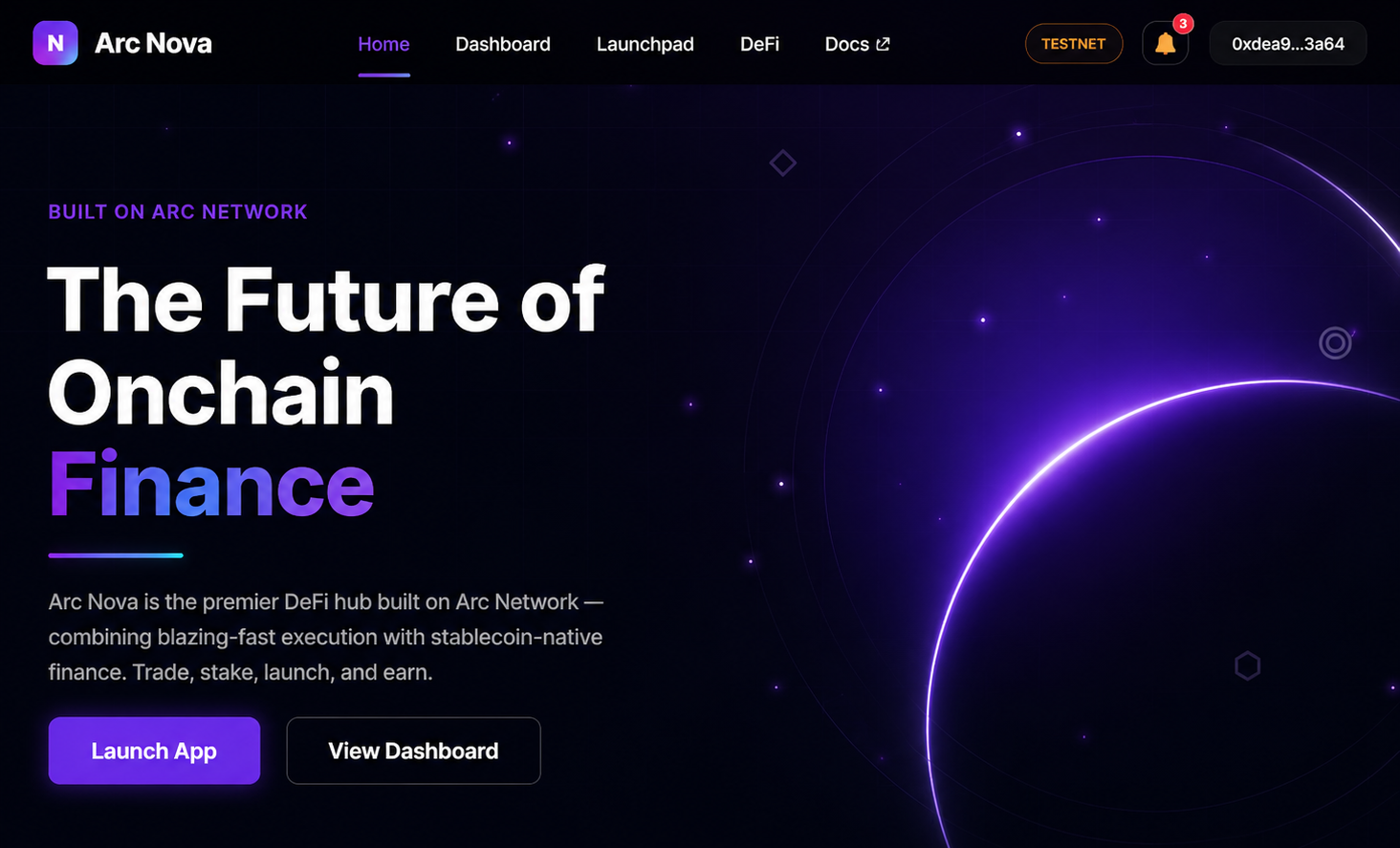 Arc Nova — Full Stack DeFi Hub on Arc Network | Arc House