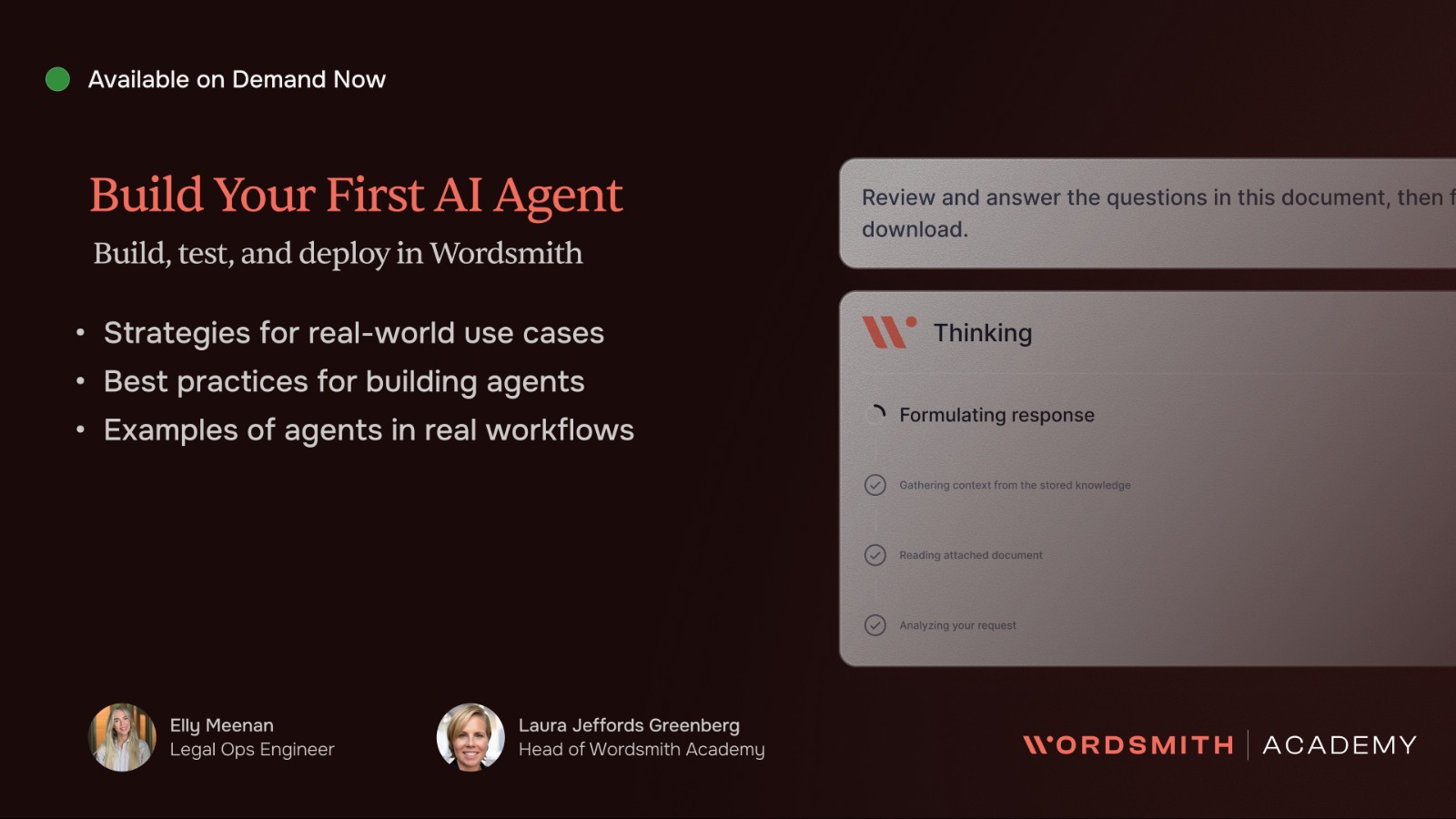Building Your First AI Agent - Video | Wordsmith AI